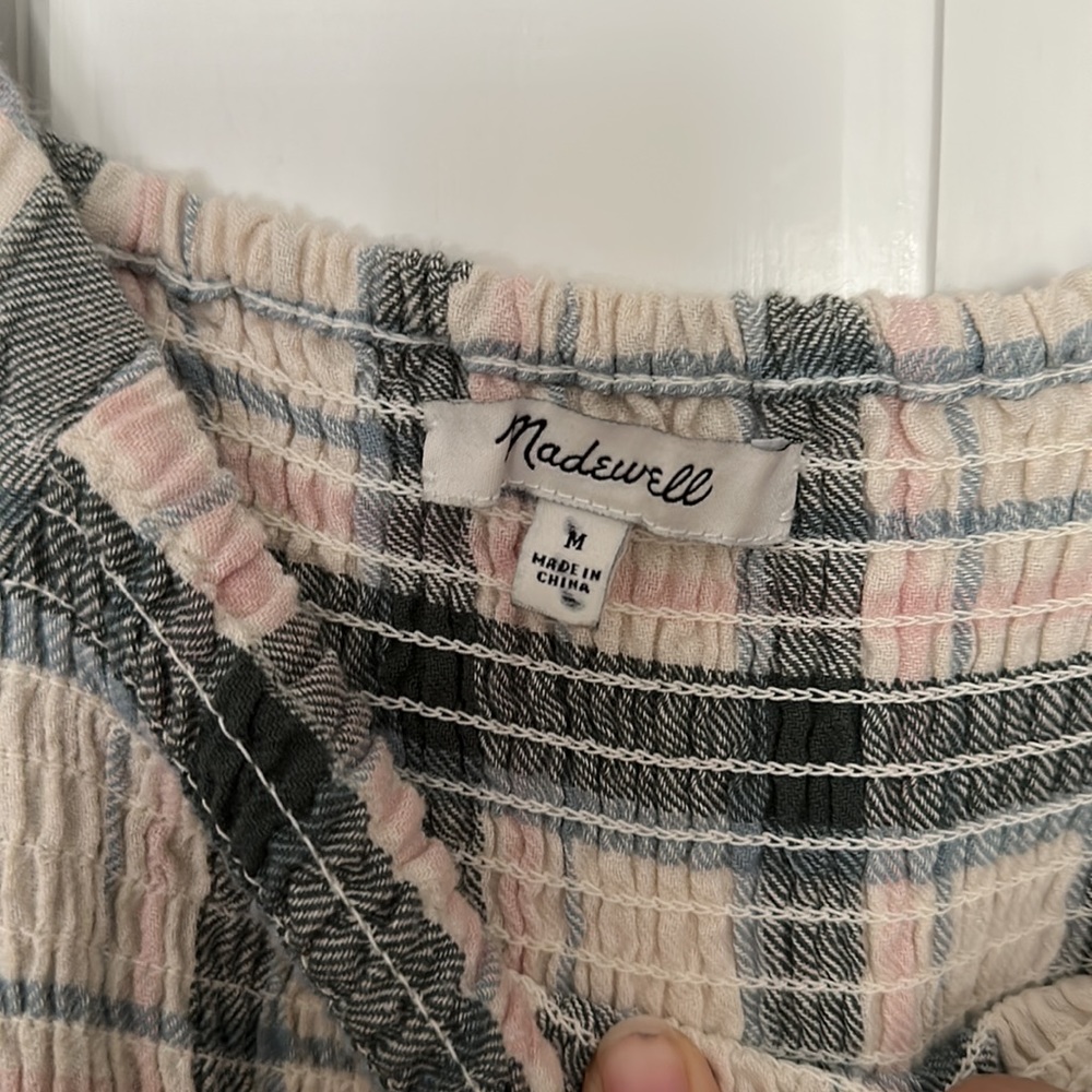Madewell Plaid Dress in Black and White - Picture 4 of 6